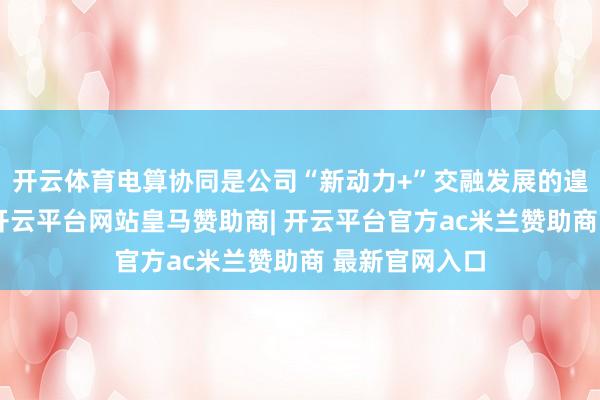 开云体育电算协同是公司“新动力+”交融发展的遑急场景之一-开云平台网站皇马赞助商| 开云平台官方ac米兰赞助商 最新官网入口