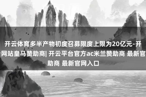 开云体育多半产物初度召募限度上限为20亿元-开云平台网站皇马赞助商| 开云平台官方ac米兰赞助商 最新官网入口