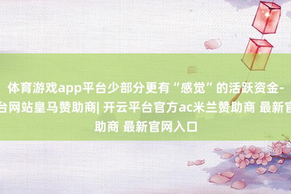 体育游戏app平台少部分更有“感觉”的活跃资金-开云平台网站皇马赞助商| 开云平台官方ac米兰赞助商 最新官网入口